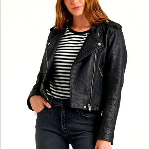 Lucky Brand Pebble Leather Moto Jacket